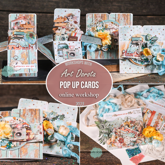 Workshop online without kit (only acces) - Pop Up cards Place we go