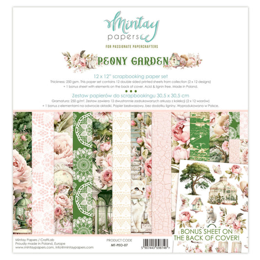 PEONY GARDEN 12 X 12 PAPER SET - MINTAY PAPERS