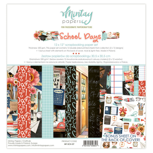SCHOOL DAYS 12 X 12 PAPER SET - MINTAY PAPERS