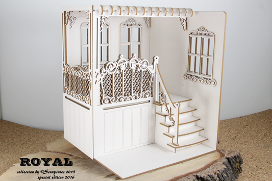 Balcony - 3D, decorative ornament, chipboard, Scrapiniec