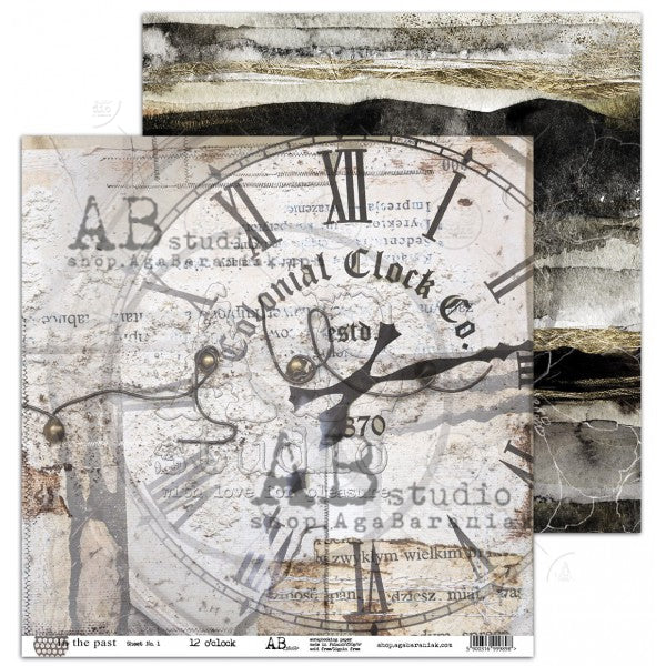 "In the past"- scrapbooking paper set 8x 12'x12' + bonus - AB STUDIO