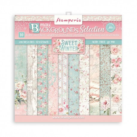 Sweet Winter Backgrounds 8x8 Paper Pad - Stamperia