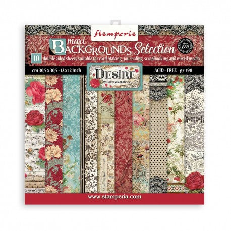 Desire Backgrounds 12x12 Paper Pad - Stamperia