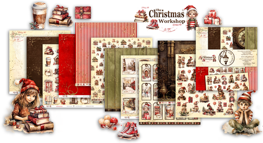 12 X 12 PAPER SET - THE CHRISTMAS WORKSHOP - UHK GALLERY