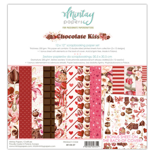 12 X 12 PAPER SET - CHOCOLATE KISS MINTAY PAPERS