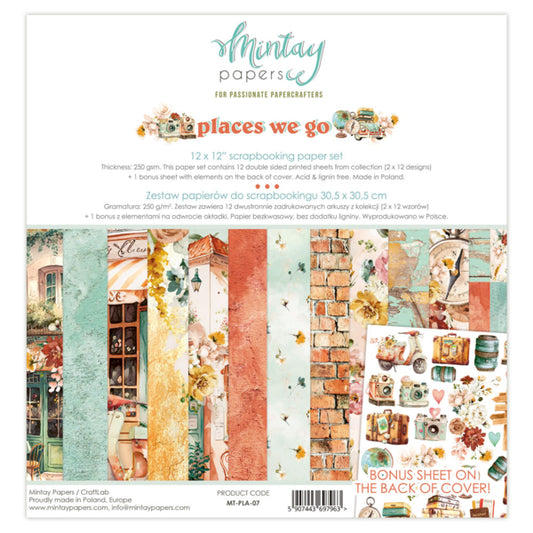 Places we go 12 X 12 PAPER SET - MINTAY PAPERS