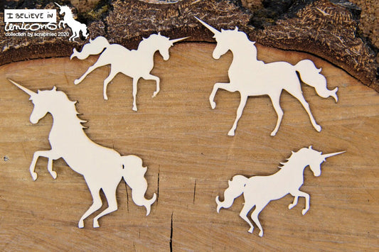 Believe in unicorns - unicorn - decorative ornament, chipboard, Scrapiniec