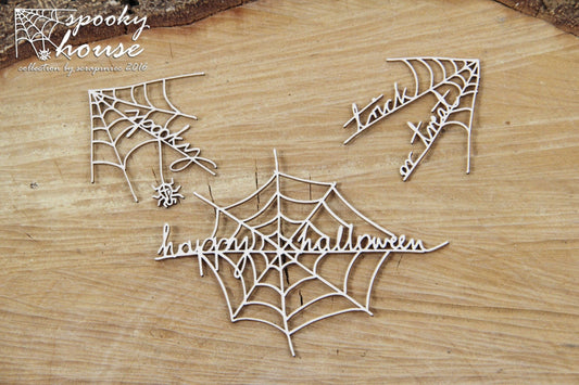 Spooky house - web scripts - decorative ornament, chipboard, Scrapiniec