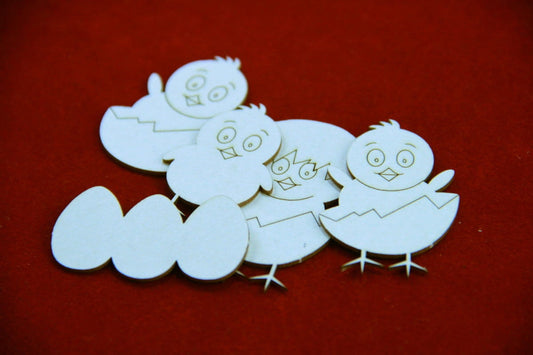 A set of chicks, Easter, decorative ornament, chipboard, Scrapiniec